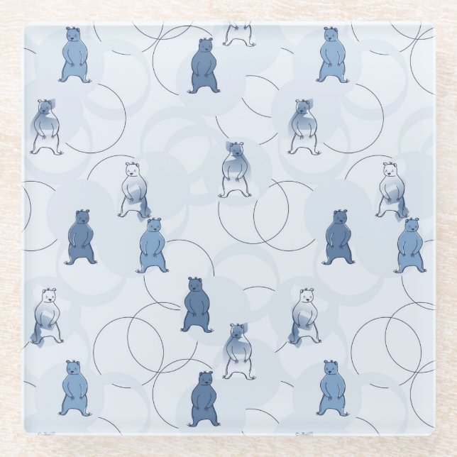 Posavasos De Vidrio modelo que ofrece a un oso grizzly (Anverso)