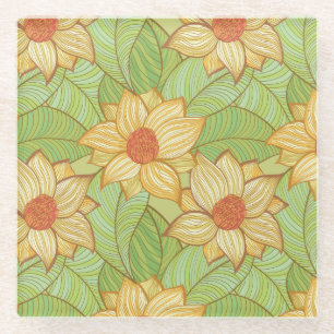 Posavasos De Vidrio Modelo retro de la magnolia