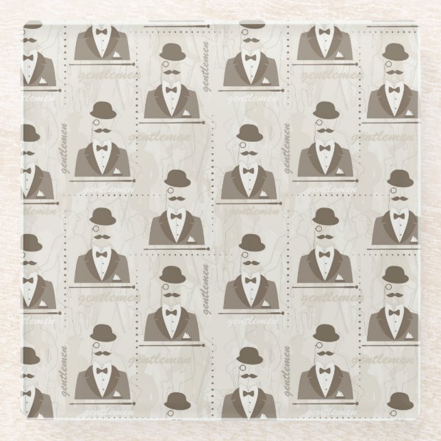 Posavasos De Vidrio Modelo retro para el hombre (Anverso)