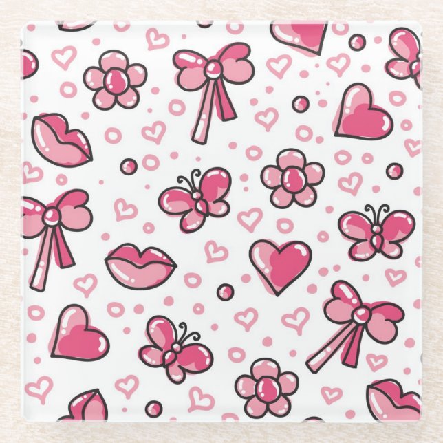 Posavasos De Vidrio modelo romántico (Anverso)