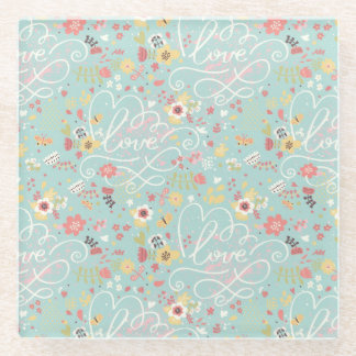 Posavasos De Vidrio Modelo romántico brillante moderno