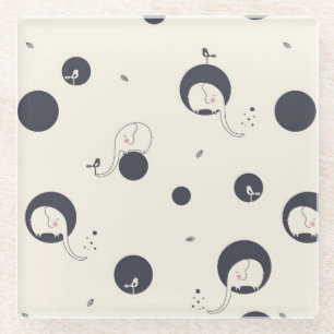 Posavasos De Vidrio Modelo tímido del elefante