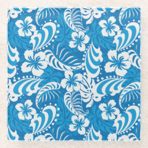 Posavasos De Vidrio Modelo tropical del hibisco