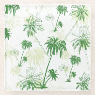 Posavasos De Vidrio Modelo verde de la palmera