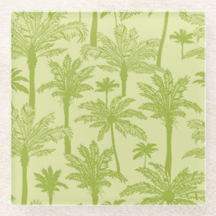 Posavasos De Vidrio Modelo verde de las palmeras