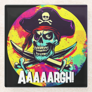 Posavasos De Vidrio Modern Jolly Roger