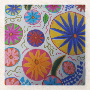 Posavasos De Vidrio Moderna escayola de vidrio floral