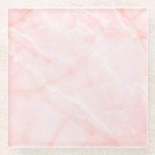 Posavasos De Vidrio Moderna Montaña De Bebida Moderna Faux Marble Pink
