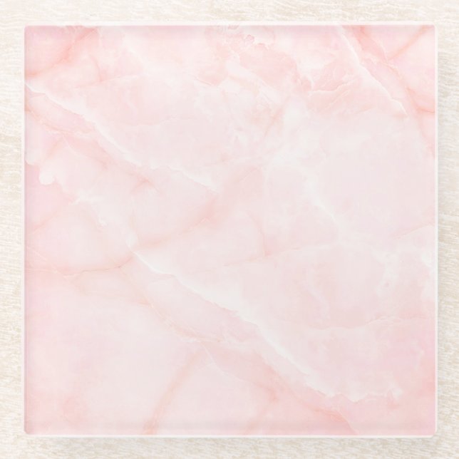 Posavasos De Vidrio Moderna Montaña De Bebida Moderna Faux Marble Pink (Anverso)