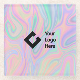 Posavasos De Vidrio Moderna oficina iris holográfica