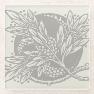 Posavasos De Vidrio Modernidad Art Nouveau Sobriedad floral