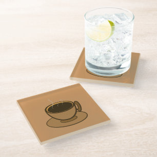Posavasos De Vidrio Moderno café café marrón de mediados de siglo