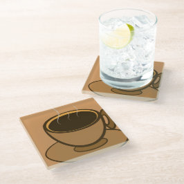 Posavasos De Vidrio Moderno café café marrón de mediados de siglo