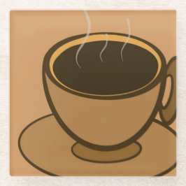 Posavasos De Vidrio Moderno café café marrón de mediados de siglo