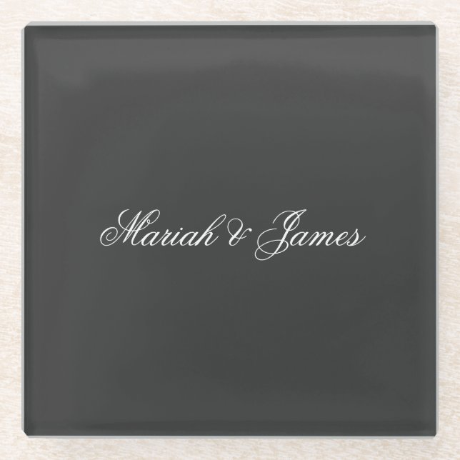 Posavasos De Vidrio Moderno Minimalista elegante (Anverso)