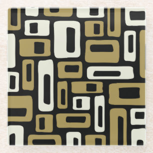 Posavasos De Vidrio Moderno Retro de Mitad de Siglo