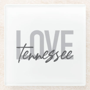 Posavasos De Vidrio Moderno, simple, moda, diseño urbano Love Tennesse