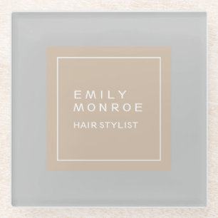 Posavasos De Vidrio Moderno y sencillo Minimalista tu nombre Color Pas