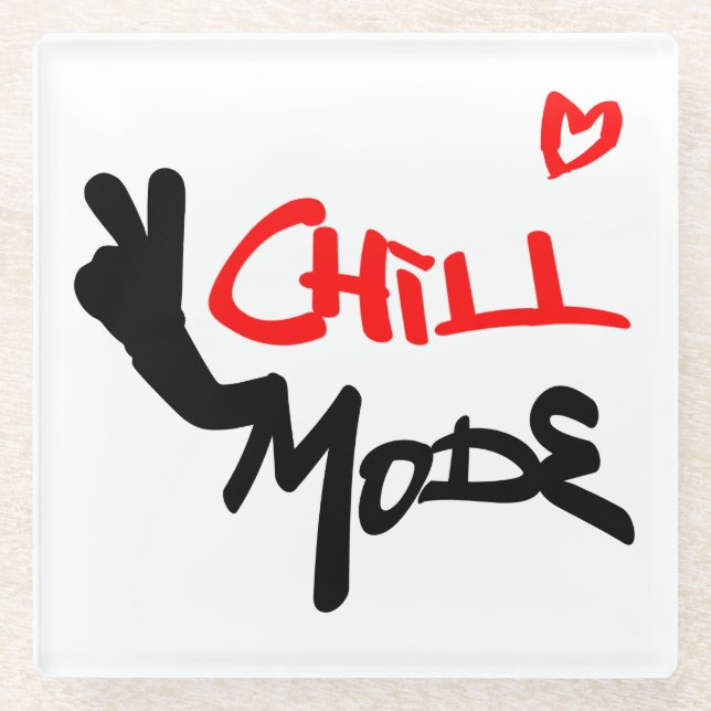 Posavasos De Vidrio Modo Chill activado (Anverso)