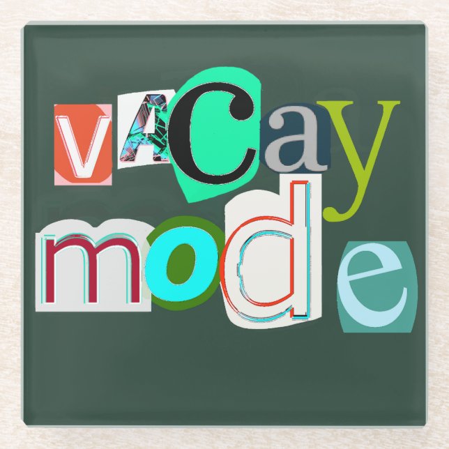 Posavasos De Vidrio Modo retro de vacaciones (Anverso)