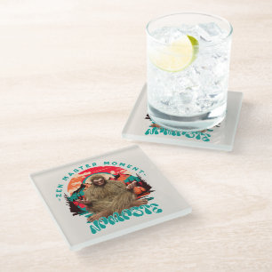 Posavasos De Vidrio Momento del Maestro Zen Bigfoot Arte Retro de Medi