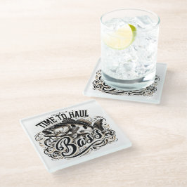 Posavasos De Vidrio Momento gracioso para la pesca de altura