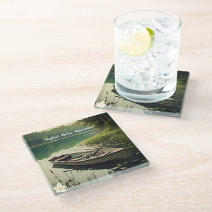Posavasos De Vidrio "Momentos de Agua Tranquilos"