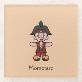 Posavasos De Vidrio Momotaro, chico del "Hero Peach" japonés