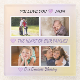 Posavasos De Vidrio Mom's Light - Pastel 4 Photo Tribute
