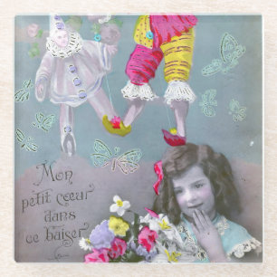 Posavasos De Vidrio Mon petite coeur dans ce baiser 2