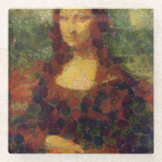 Posavasos De Vidrio Mona Lisa Lettuce Bella Artes Vegan Spoof