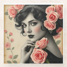 Posavasos De Vidrio Monasterio Art Deco de Glamour de época