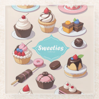 Posavasos De Vidrio Monasterio cuadrado de Sweeties