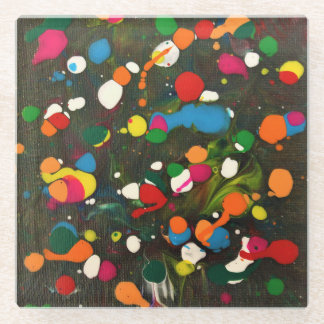 Posavasos De Vidrio Monasterio de arte abstracto de color esporádico
