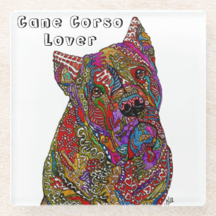 Posavasos De Vidrio Monasterio de cristal de cane corso colorido