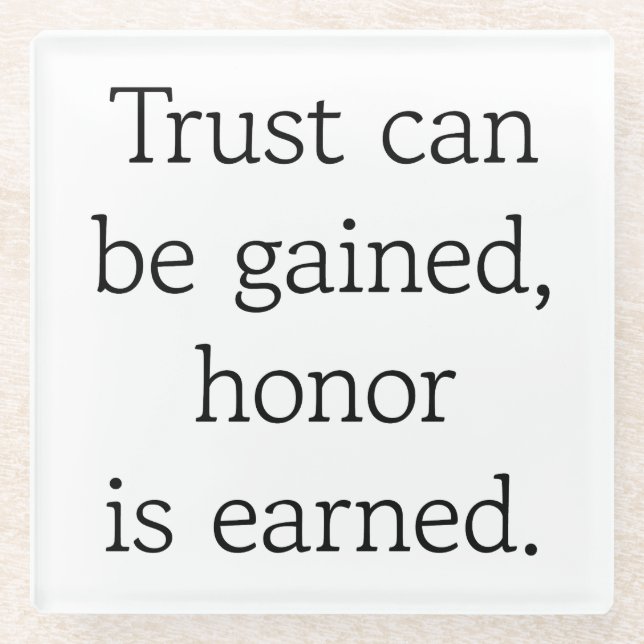 Posavasos De Vidrio Monasterio de Cristal de Honor y Confianza (Anverso)