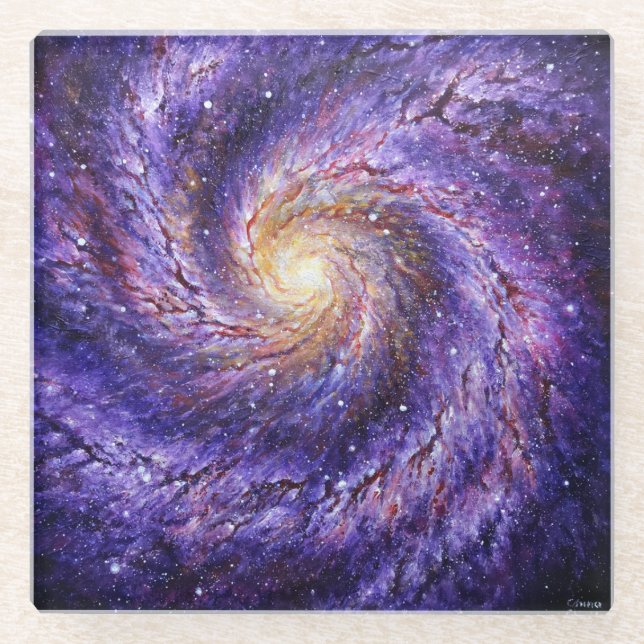 Posavasos De Vidrio Monasterio de galaxia (Anverso)