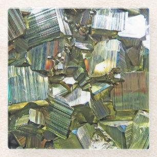 Posavasos De Vidrio Monasterio de piedra de rotura Geode Faux Gems Mar