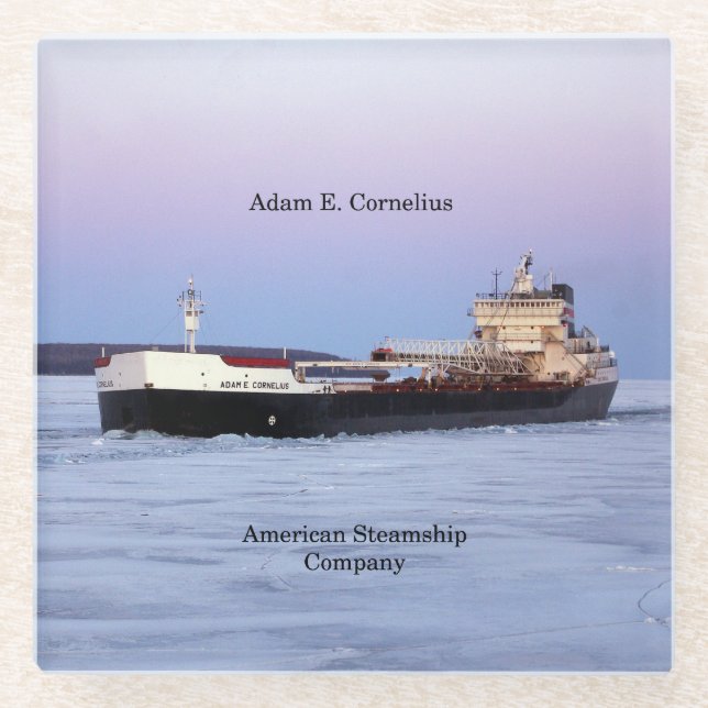 Posavasos De Vidrio Monasterio de vidrio Adam E. Cornelius (Anverso)