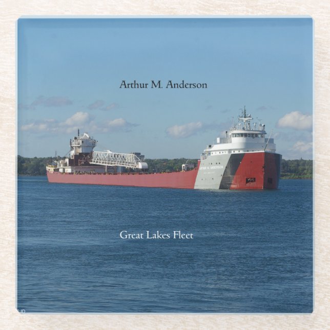 Posavasos De Vidrio Monasterio de vidrio Arthur M. Anderson (Anverso)