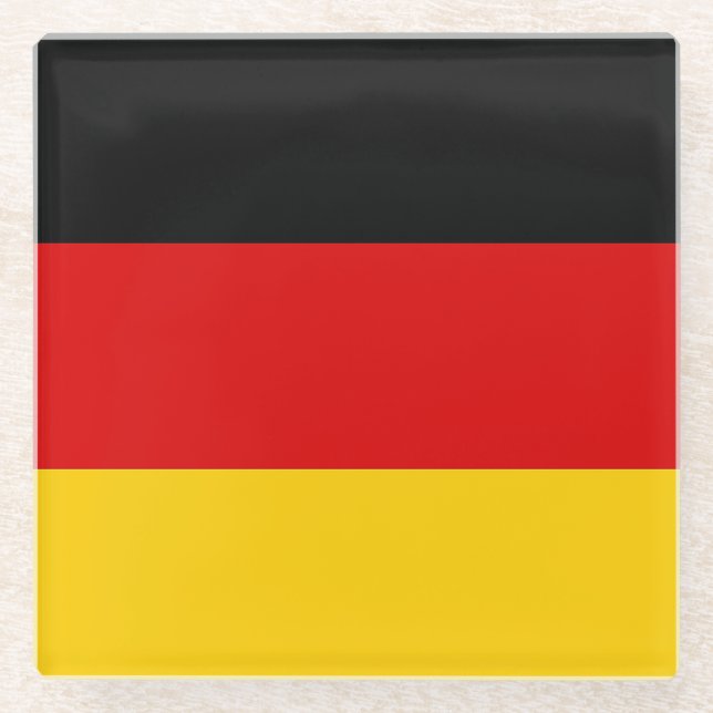 Posavasos De Vidrio Monasterio de vidrio con bandera de Alemania (Anverso)