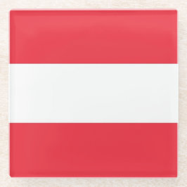 Posavasos De Vidrio Monasterio de vidrio con bandera de Austria