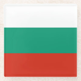 Posavasos De Vidrio Monasterio de vidrio con bandera de Bulgaria