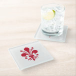 Posavasos De Vidrio Monasterio de vidrio con bandera de Florencia, Ita<br><div class="desc">Celebre el rico patrimonio artístico de la Toscana con esta elegante montaña de cristal que cuenta con la bandera de Florencia, Italia. Mostrando el icónico fleur-de-lis rojo con audacia contra un fondo blanco limpio, este diseño honra el legado duradero de Florencia como cuna de la cultura renacentista y el orgullo...</div>