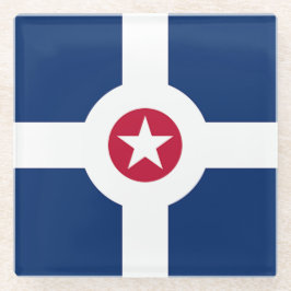 Posavasos De Vidrio Monasterio de vidrio con bandera de Indianápolis, 