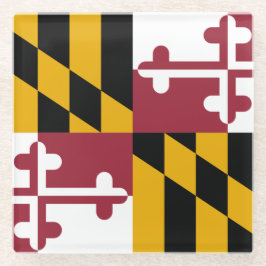 Posavasos De Vidrio Monasterio de vidrio con bandera de Maryland, EE.U