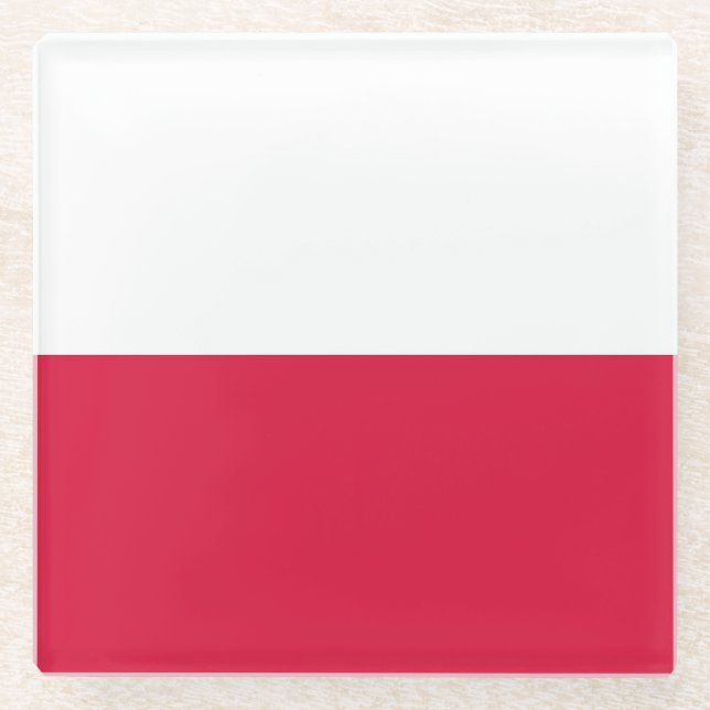Posavasos De Vidrio Monasterio de vidrio con bandera de Polonia (Anverso)
