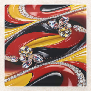 Posavasos De Vidrio Monasterio de vidrio con colores belgas