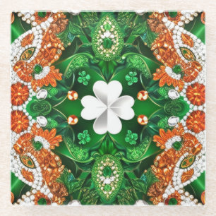 Posavasos De Vidrio Monasterio de vidrio con colores irlandeses