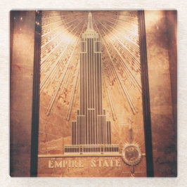 Posavasos De Vidrio Monasterio de vidrio con Empire State Building Pla